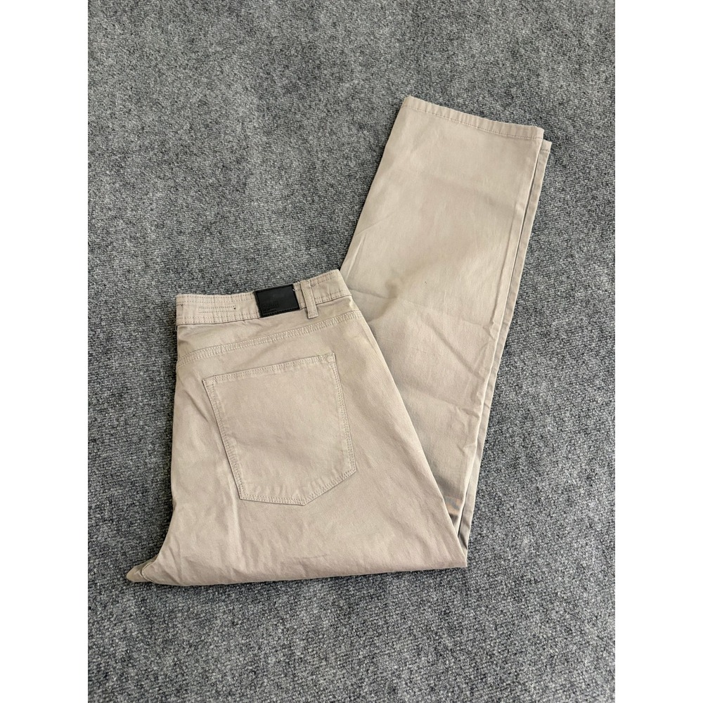 Barbell Apparel Mens Straight Chino Pants Gray Khaki Stretch Athletic Fit 38x32